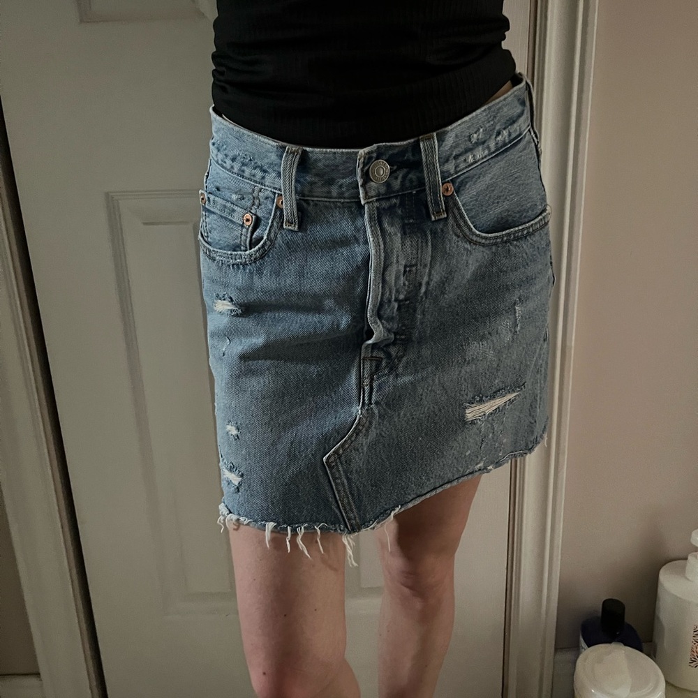 Levi's distressed Denim Skirt - Blue
